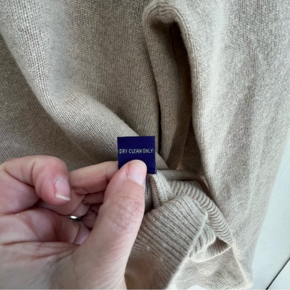 Alan Flusser 100% Cashmere Tan V-Neck Sweater Large - Picture 9 of 12